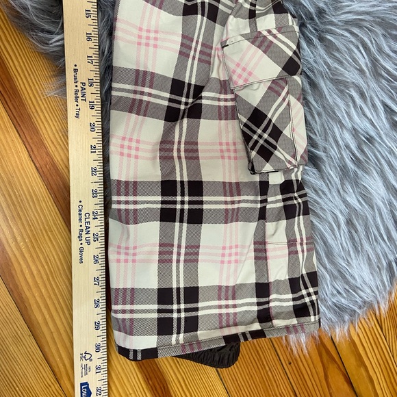BURTON Brown Pink Plaid Pockets Snow Ski Snowboarding Pants Women’s Size Small - Picture 7 of 8